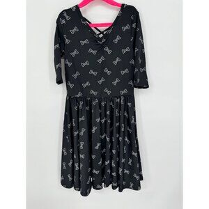 Dotdotsmile Girls Dress Size 7 Black with White Bows New With Tags